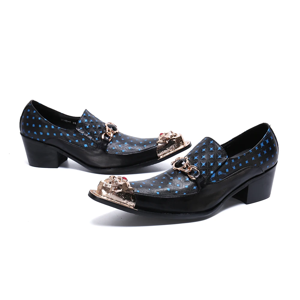 Na314 Designer Business Office Men Dress Shoes High Heel Fashion Genuine Leather Wedding Formal