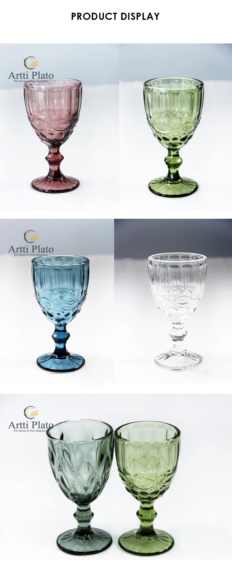 Wholesale Cheap Brown Purple Vintage Crystal Amber Water Goblets