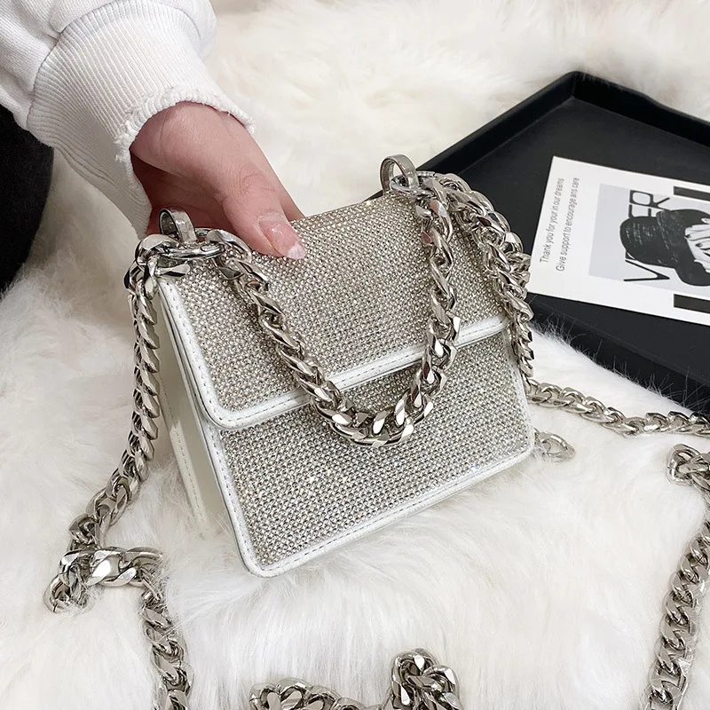 

Fashionable Princess Thick Chains Cute Mini Messenger Bag Manufacturer, White /black/green/pink