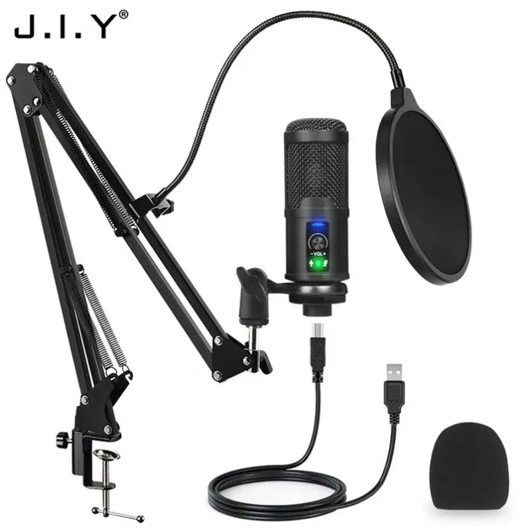 

J.I.Y BM-65 Cheap Price Christmas Gift Audio Recorder Live Streaming Pc Conference Mic Microphone Recording, Black