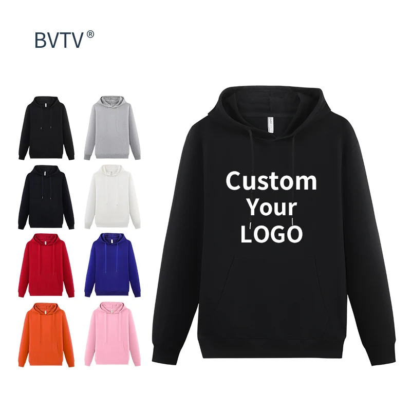 

custom premium blank black men longline 100% cotton hoodie, Customized color