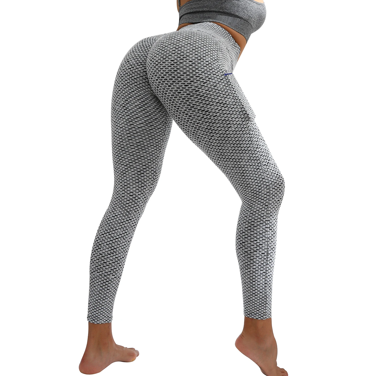 

Hot Selling Fitness Sports Booty Scrunch Tights High Waist Abdomen Leggings With pockets