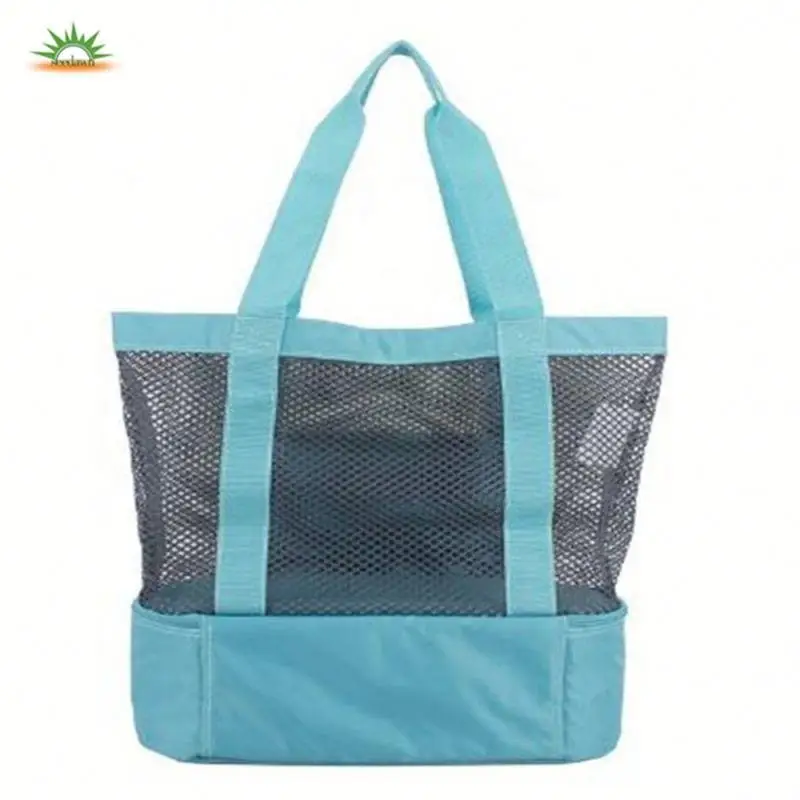 Multifunction Plastic Mesh Tote Beach Bag With Bottom Cooler ...