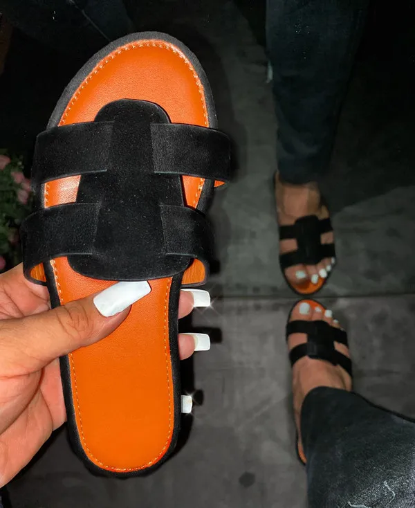 

SD-223 vintage plain suede PU leather cross strap open toe flat sandals for women summer flat beach sandals slipper, Picture show , solid color