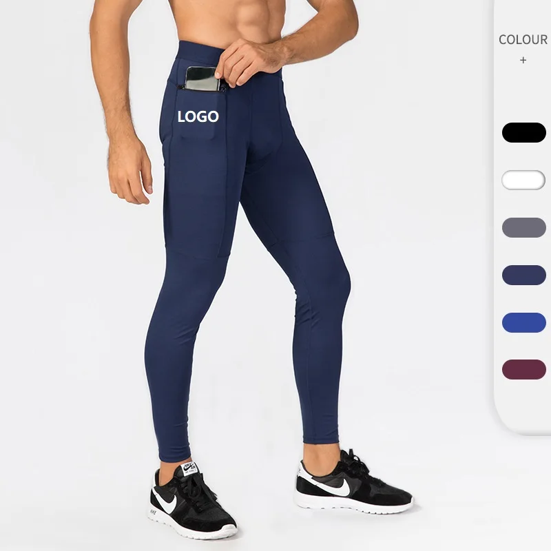 

Vedo GYM Tights Dropshipping Polyester Custom Logo Sportswear Workout Men Fitness Compression leggings With Zipper Pocket, Picture shows