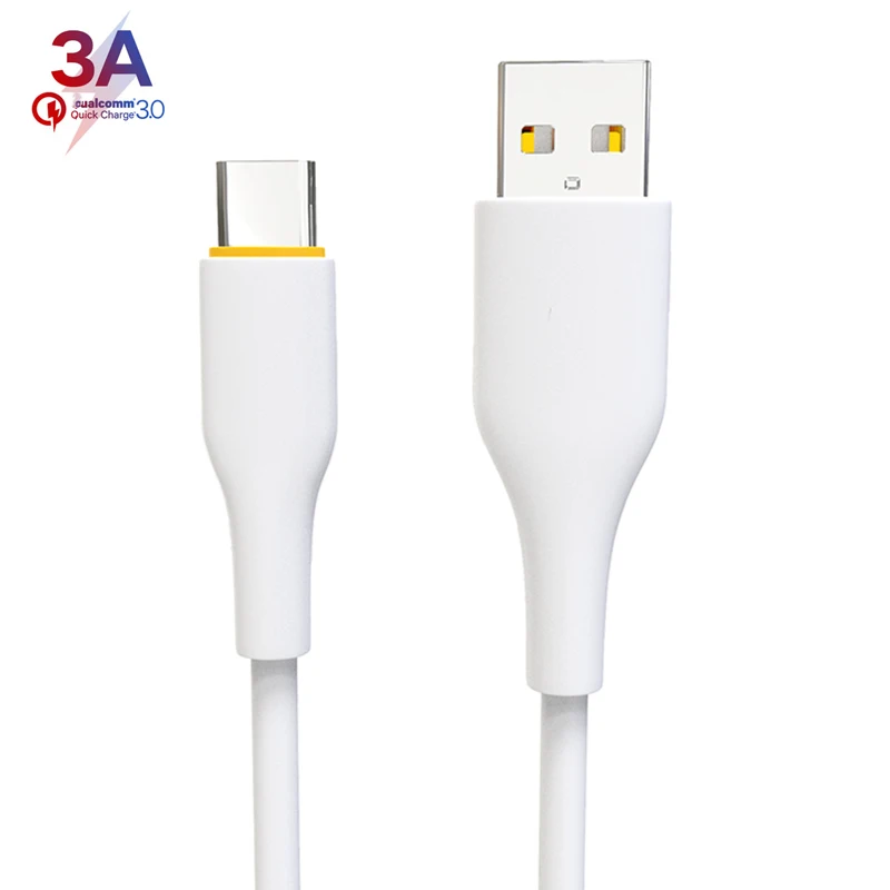 

JMTO Wholesale stock 1m 2m 3A Type c fast charge usb cable 3.0 cell phone USB C Quick Charging data cables fast charging, White