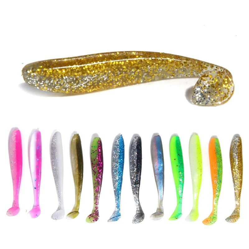 

12 Colors Fake Bait Two-Color T tail 1.8g 6.5cm Soft Lures Fishing, 2 colors