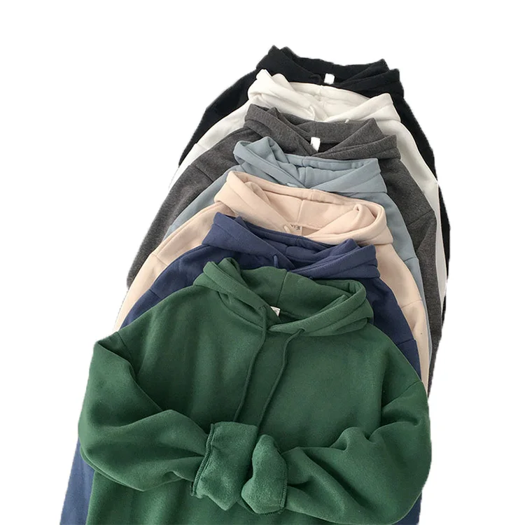 

Fashionable Thicken Long Sleeves Ladies Tops Oversized Plain Pullover Sweatshirt Women's Hoodies, Multiple colors