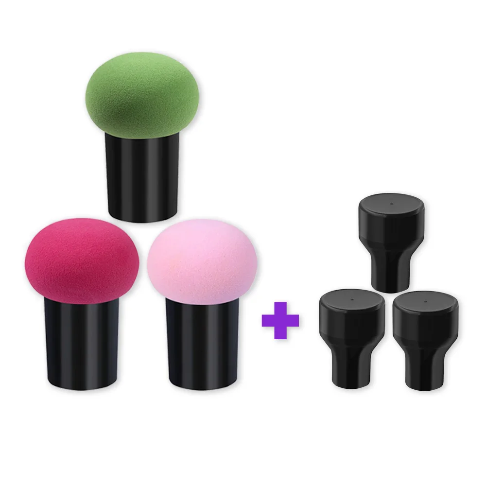 

Beaumaker 3pcs Mushroom Sponge Makeup Puff Set Non-latex Soaked Elastic Beauty Creations Makeup Blender, 7colors