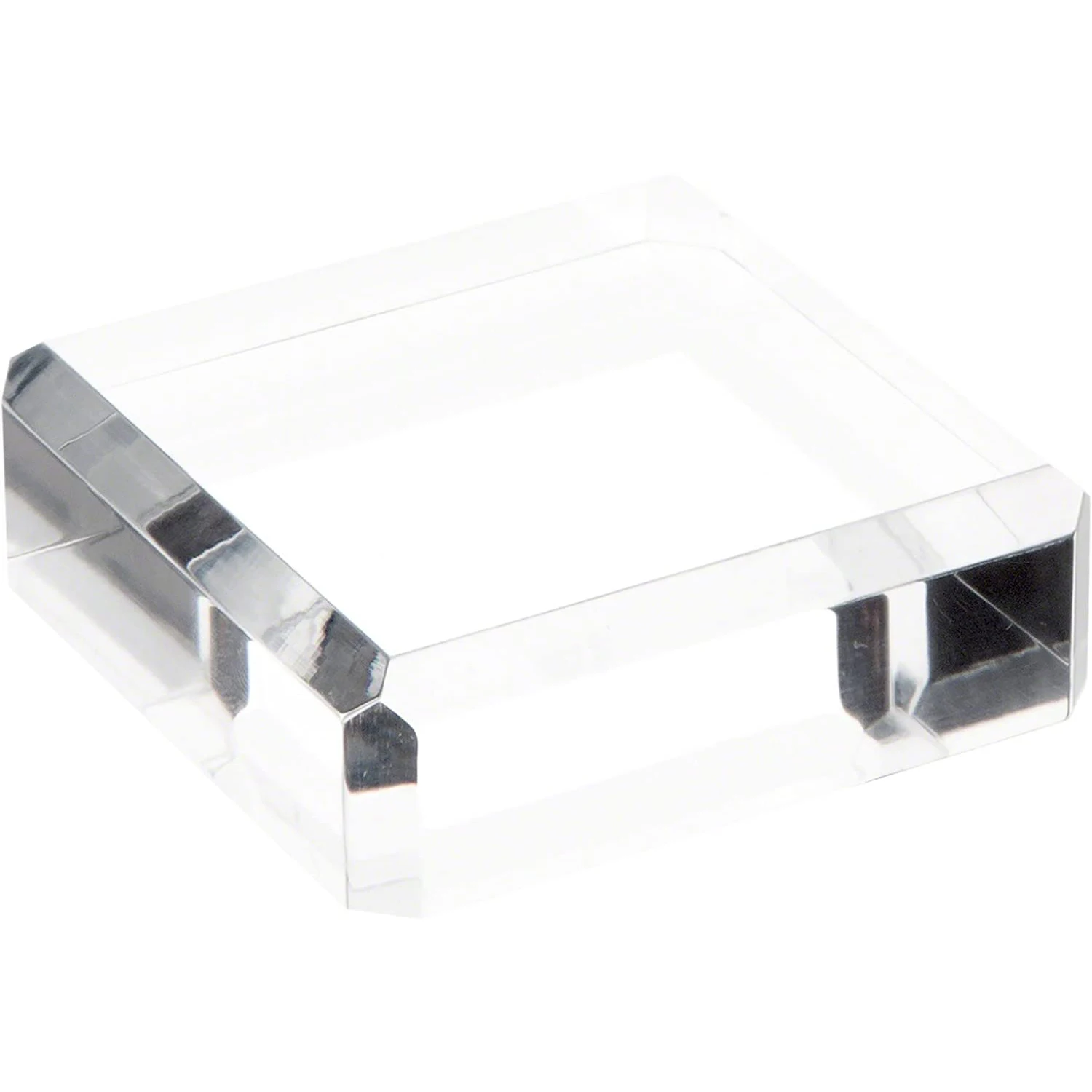 Clear Polished Acrylic Square Beveled Display Base Acrylic Logo Block