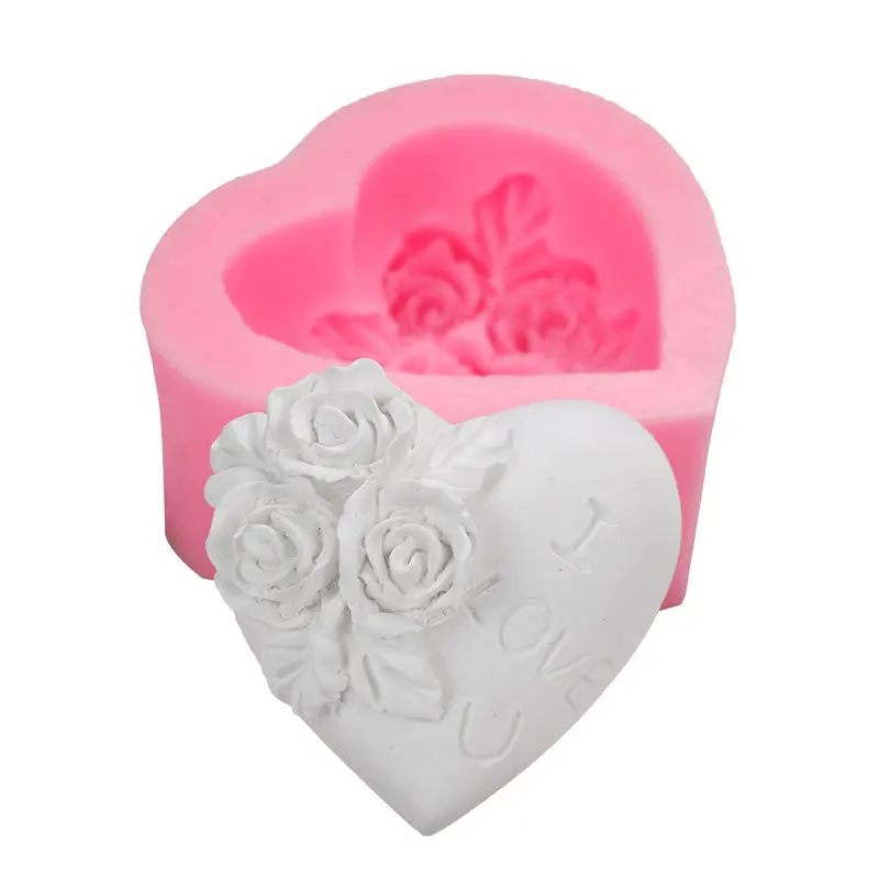 

Love Rose Flower Silicone Mold Handmade Soap DIY Decoration Tool moldes de silicona molde para velas, Random