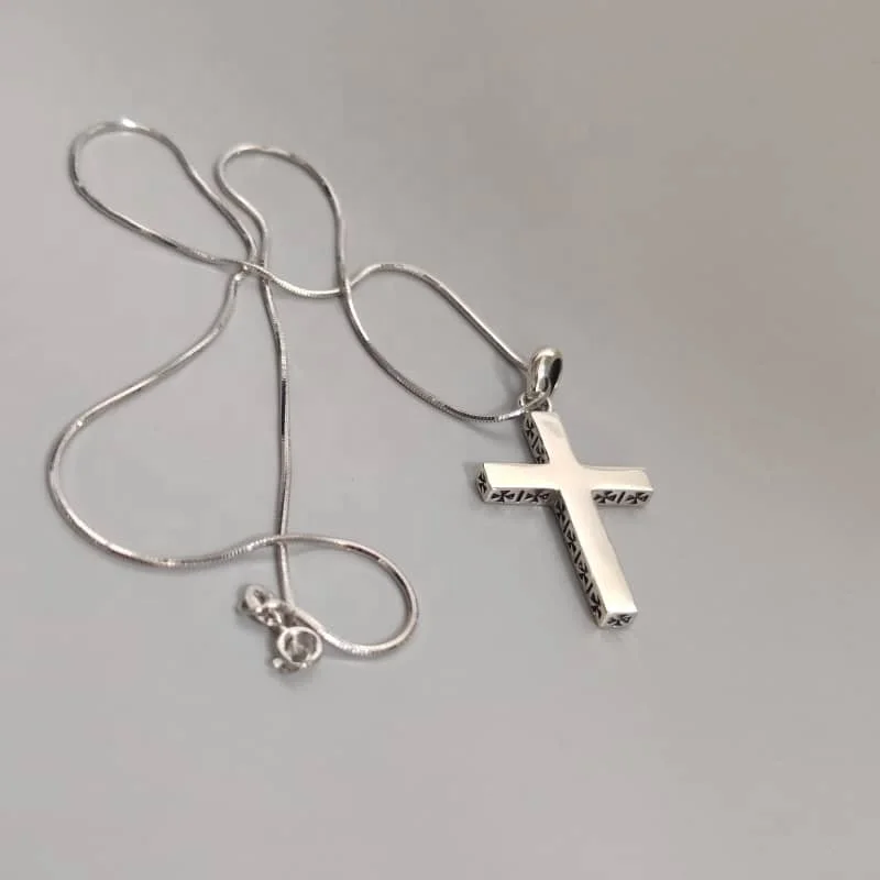 

Sterling silver cross necklace 18k gold plated jewelry hot sale high quality christmas gift Charms cross pendant, White gold (rose gold, yellow are avaliable)