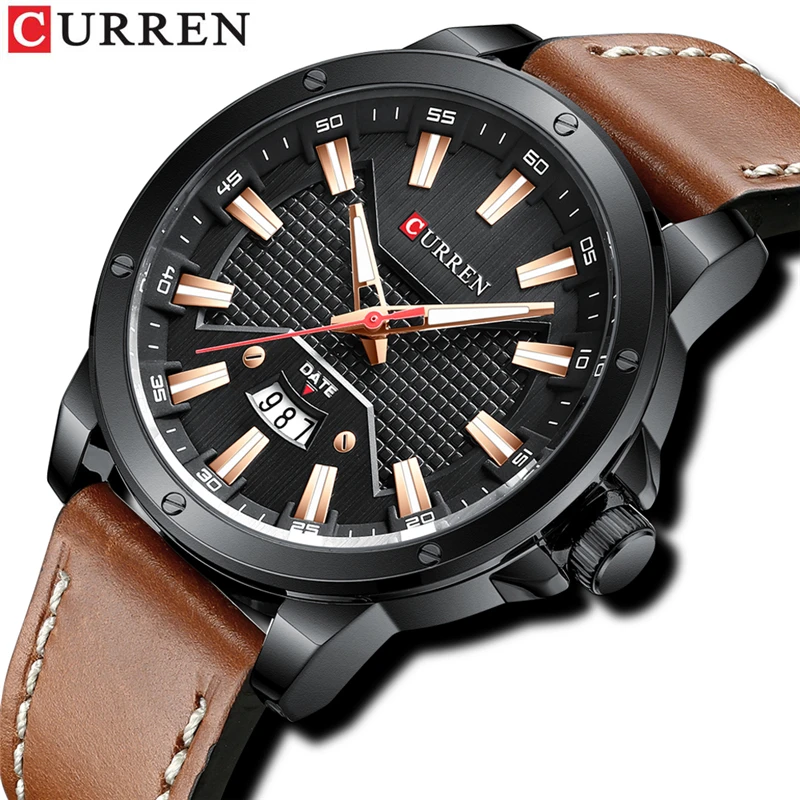 

Watch CURREN 8376 for Men Luxury Brand Fashion Quartz Wristwatch with Leather Strap Casual Business Clock Male