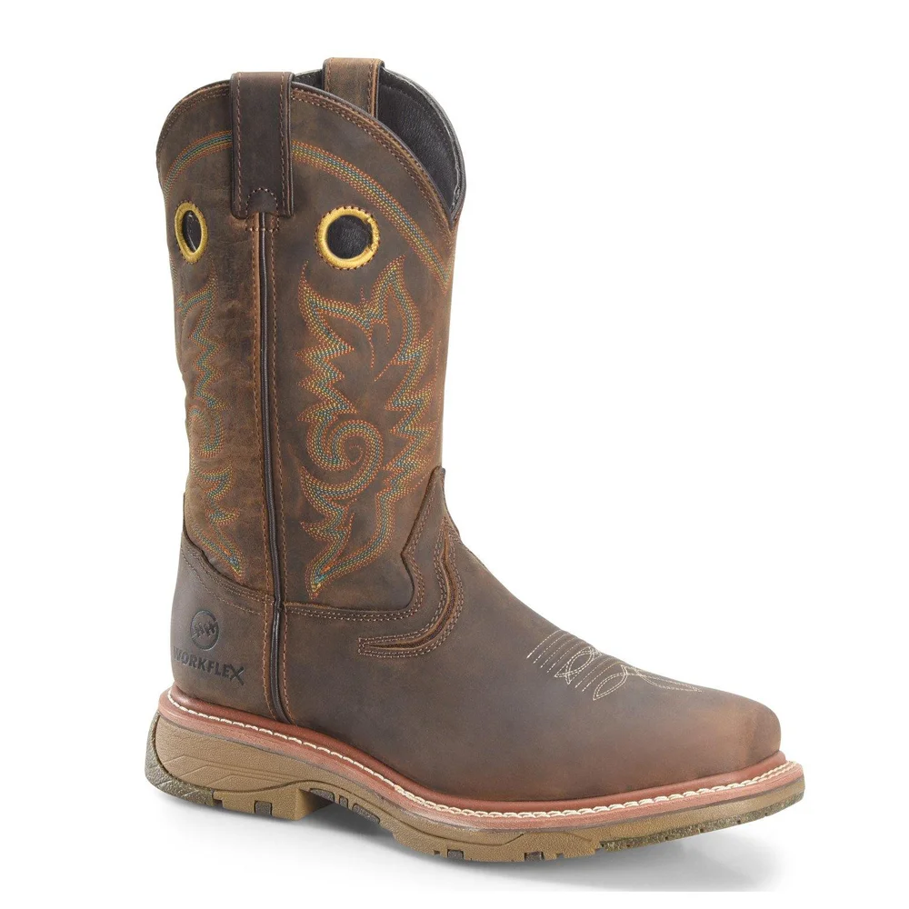 

Men Brown Western Work Boots Composite Toe