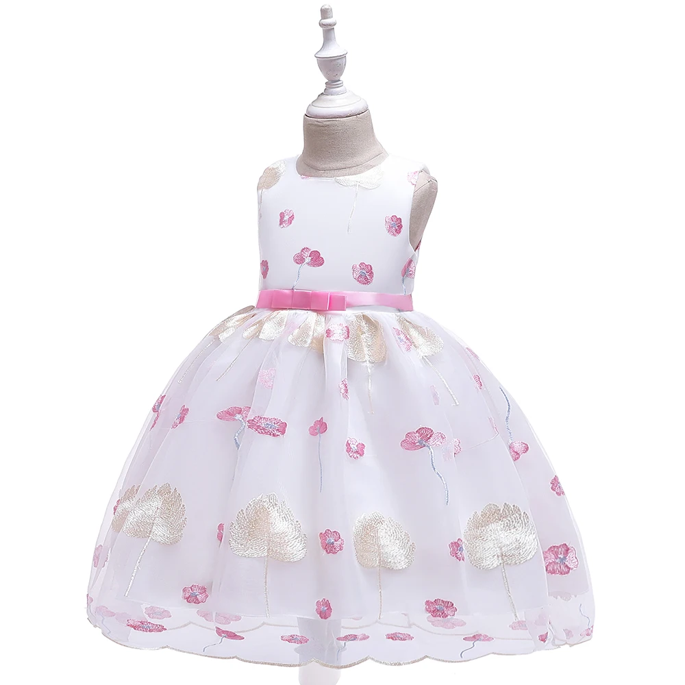 

Korean Kids Clothes Girls Dresses Lace Dress Princess Summer Dress with Bowknot L5140, Pink;blue;green;rose red