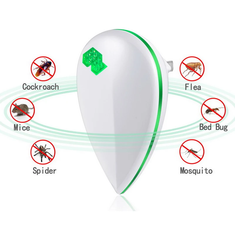 

Electronic Mosquito Repellent Cockroach Mosquito Insect Killer Ultrasonic Pest Repeller Plug Rodent Pest Control Indoor White 4W