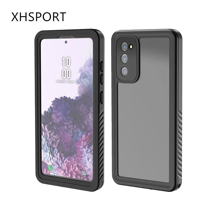

360 full protective transparent shockproof ip68 waterproof mobile phone case back cover for Samsung S20 FE, Black/white/teal/purple/red