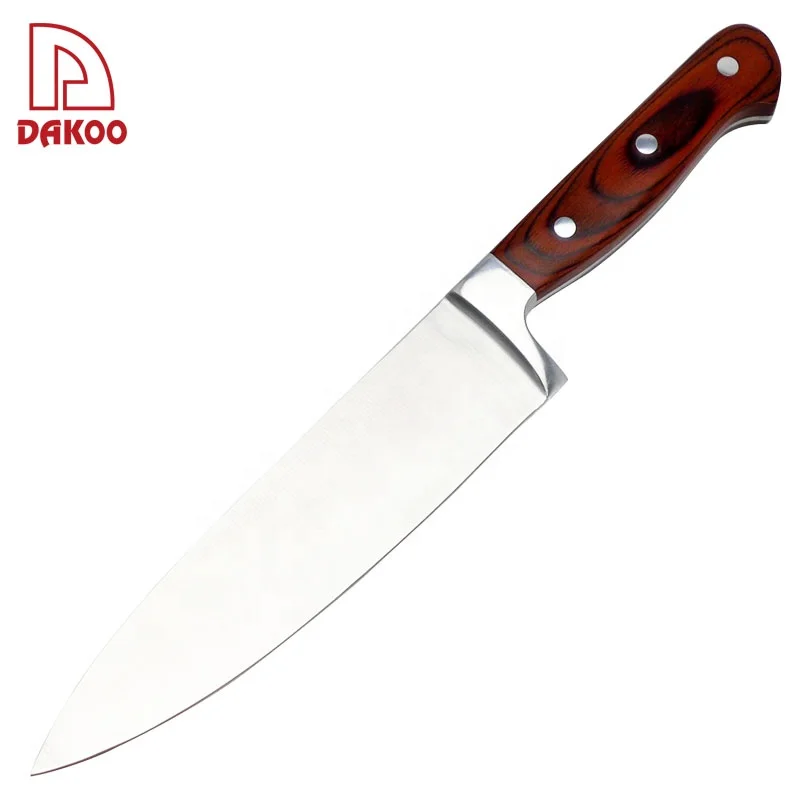 

3Cr13 Blade 8"Chef Knife With Pakka Wood Forged Handle, Red