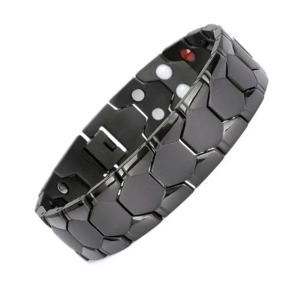 

Men Detachable Gold Plated Chain Alloy Bangles Tennis Bracelet Jewelry Charm Magnetic Health Energy Bracelets, Picture