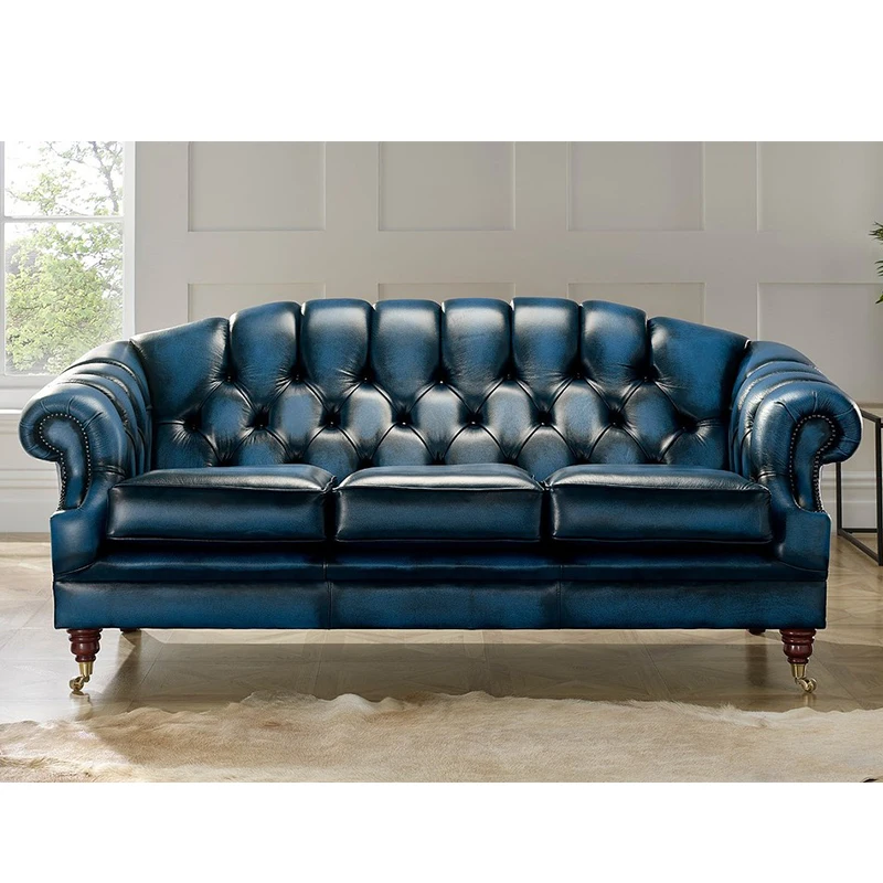 Brown Chesterfield Designer Luxury Genuine Modern Leather Sofa Brown Chesterfield Designer Luxury
