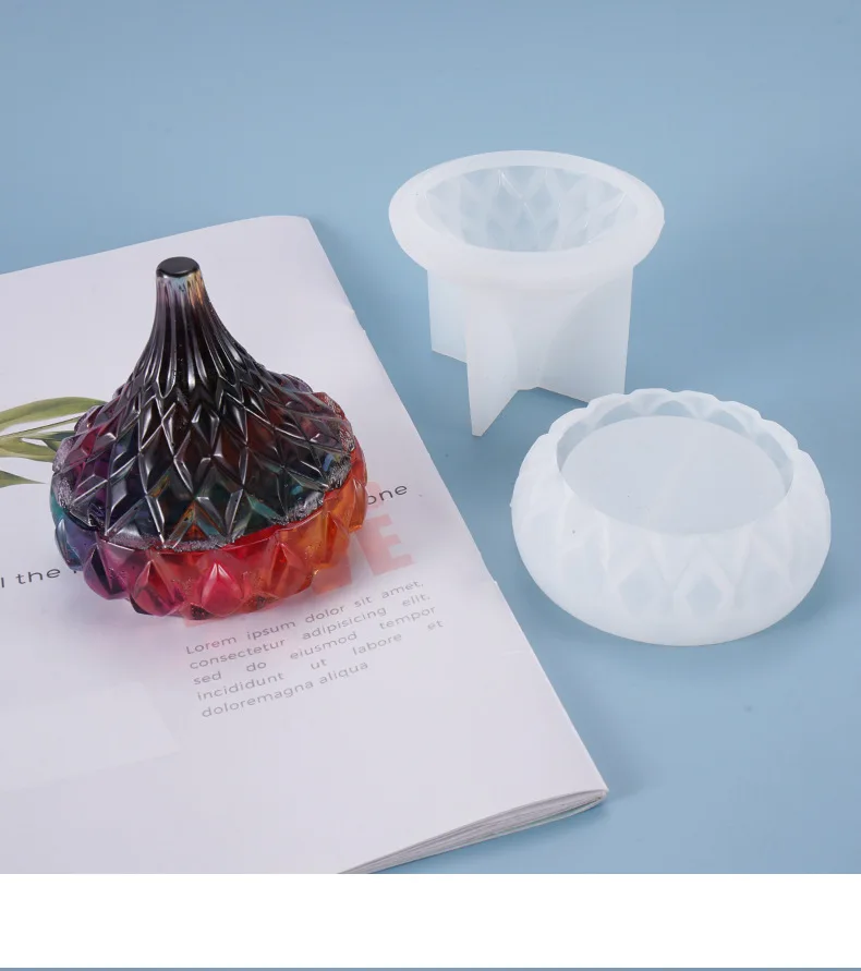 

DIY Crystal Epoxy Mold Water Drop Storage Box Jewelry Storage Tank Swing Table Decoration Silicone Mold art resin epoksi kalip, Transparent