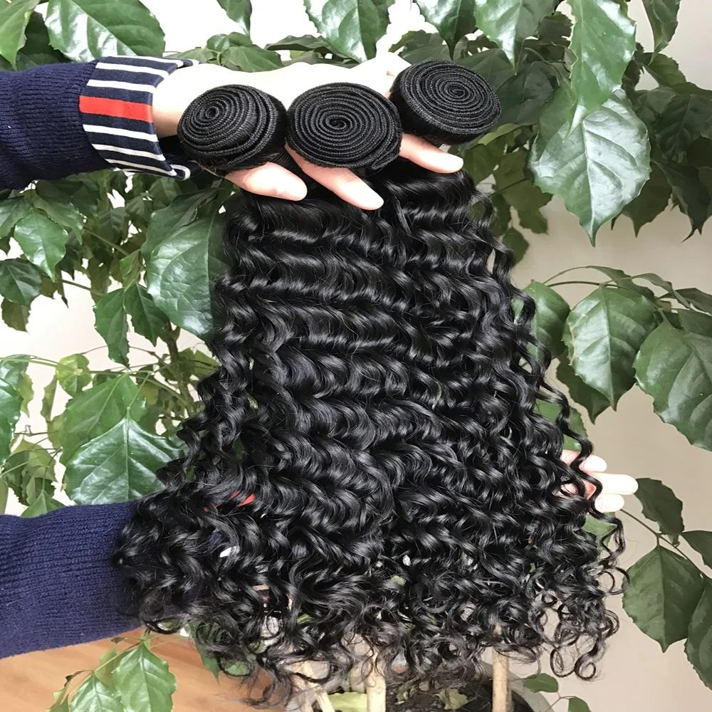 

10a and 12a water wave indian hair extension bundles with closure