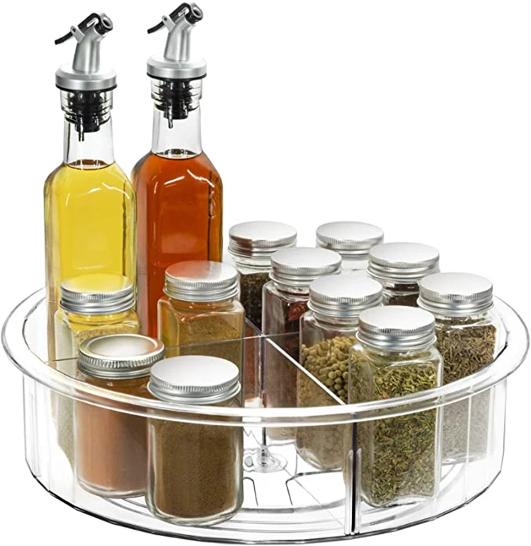 

Table Turntable Lazy Susan Food Storage Container Cabinet Rotating Organizer Shelf Rotating Spice Rack for Kitchen and Bathroom, As picture or customized