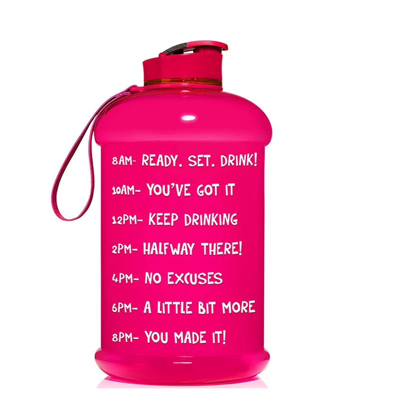 

Custom Motivational 2.2L Gym Sports Plastic Bpa Free Drinking Water Bottle With Time Marker, Customized color