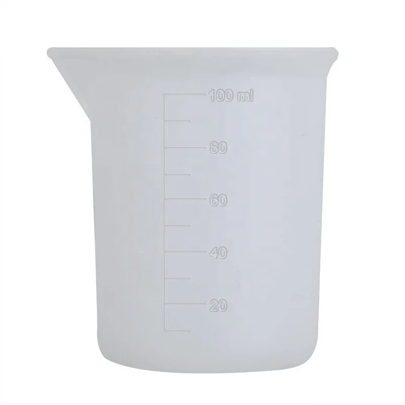 

Customized 100ml Silicone Mixing Measuring Cups for kitchen and cooking Recyclable Silicone Cup, White