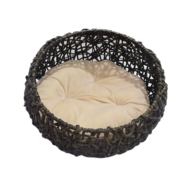 

Sell retro hand-woven eco-friendly pet pet animal bamboo rattan sofa chair, The picture color