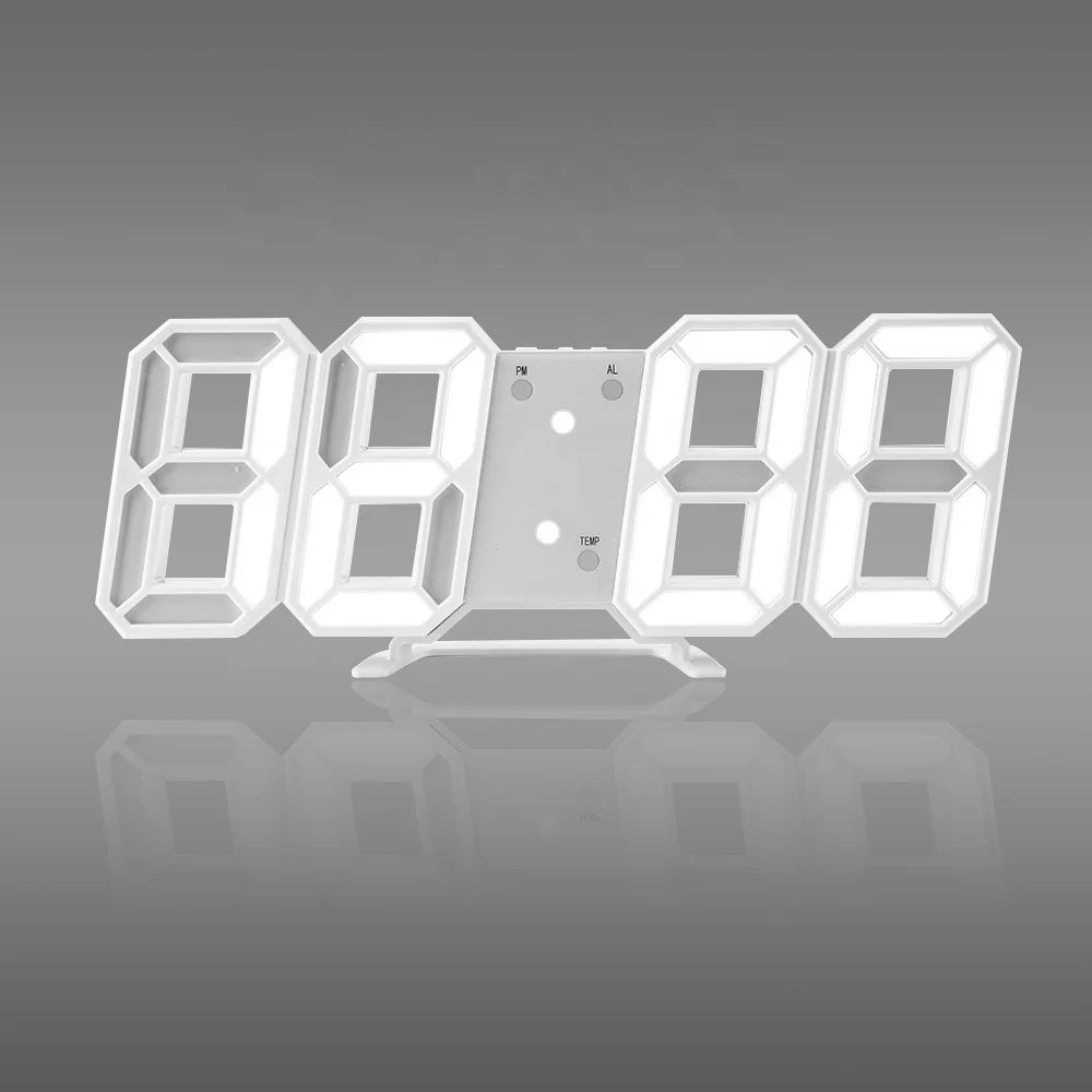 

Hot 3D LED Wall Clock Modern Digital Table Clock Watch Desktop Alarm Clock Nightlight Saat For Home Living Room