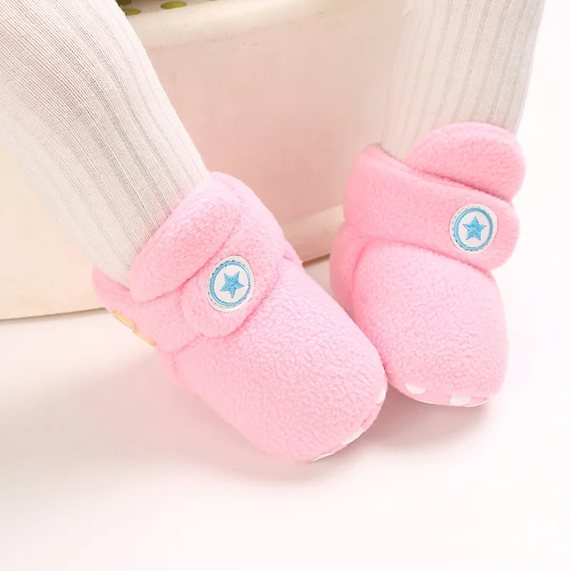 

Baby Boy Girl Socks Toddler Shoes Solid Prewalkers Booties Cotton Winter Soft Anti-slip Warm Newborn Infant Crib Shoes Moccasins