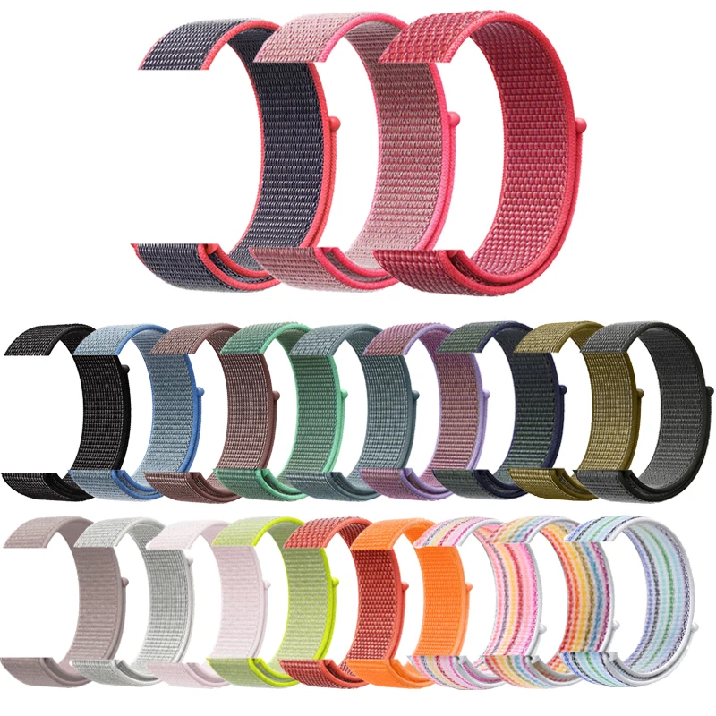 

Nylon Loop watch band for apple watch 40mm 42mm 44mm series 6 SE 5 4 3 2 1 Wristbands Replacement Strap for iwatch band 38mm