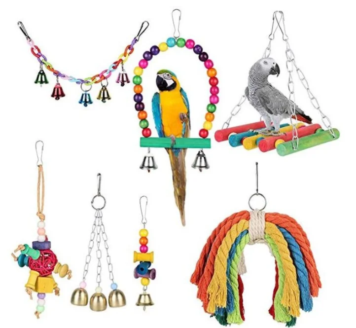 

Amazon Hot Selling Sets A Variety of Styles Packaged Parrot Toys, Picture