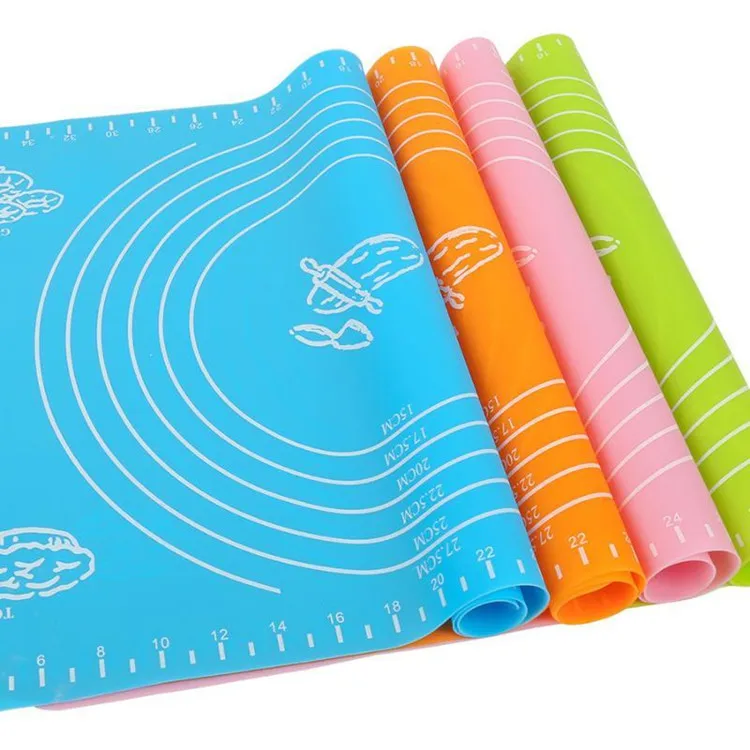 

40*50 CM reusable silicone baking mat non slip pastry mat easy clean dumpling dough rolling mat for bread cake tart pie, Custom color isavailable