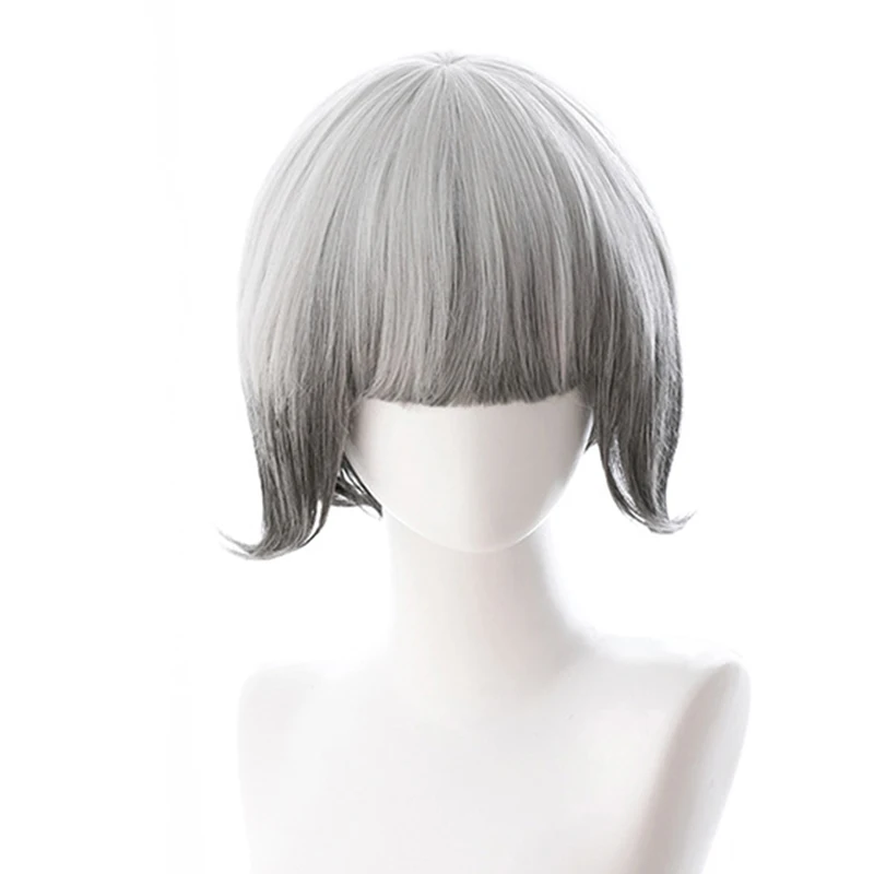 

Silver Gray Gradient Dark Gray Synthetic Hair Anime Comic Exhibition Cosplay Hair COS Ombre Wigs Sweet Female, Pic showed