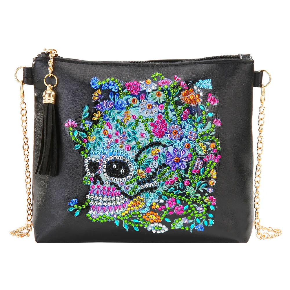 

5D Special Shaped Diamond Painting Chain Bags Flower skull DIY Diamond Embroidery Wallet Women handbag Christmas Gifts