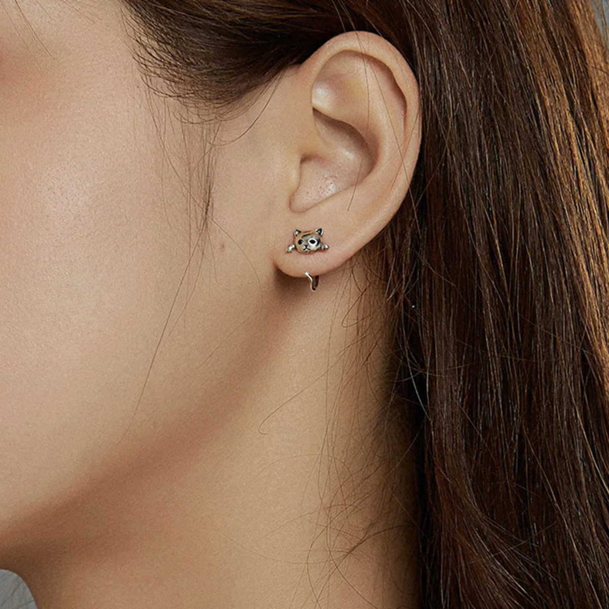 

Animal 925 Sterling Silver Women Jewelry Cute Cat Fashion Earrings