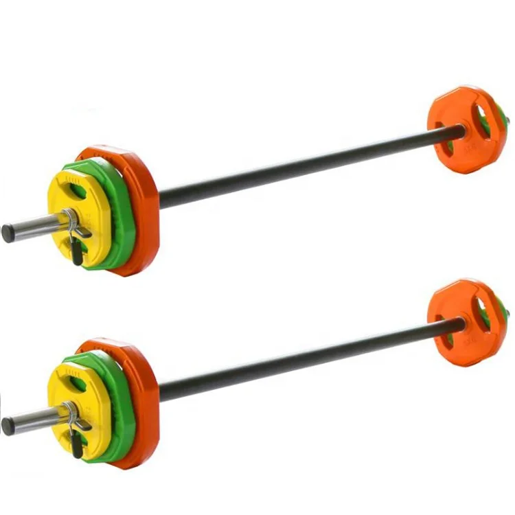 

Home Gym Power Lifting Dumbbell Weight Loss Aerobic rubber Barbell Set 20kg set, Many colors
