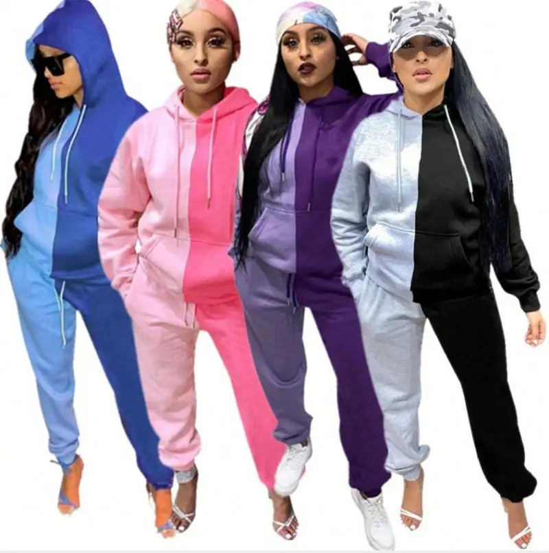 

custom latest design sports tracksuits hooded sweatsuit for women ladies winter outfits