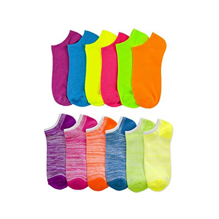 

Happy Casual Combed Cotton wholesale neon ankle socks, Custom color