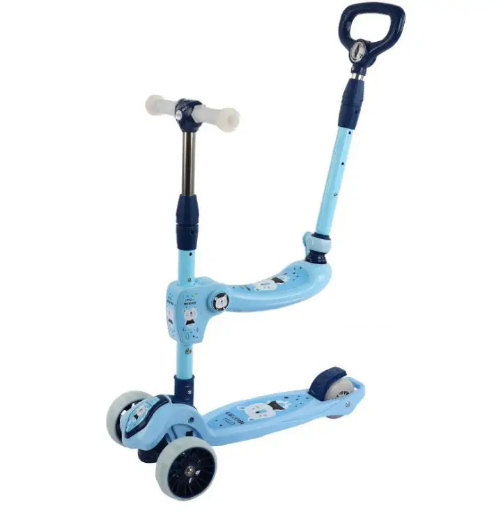 

2020 wholesale Cheap Height Adjustable Flashing Wheel Folding 3 in 1 Kids Scooter for Sale