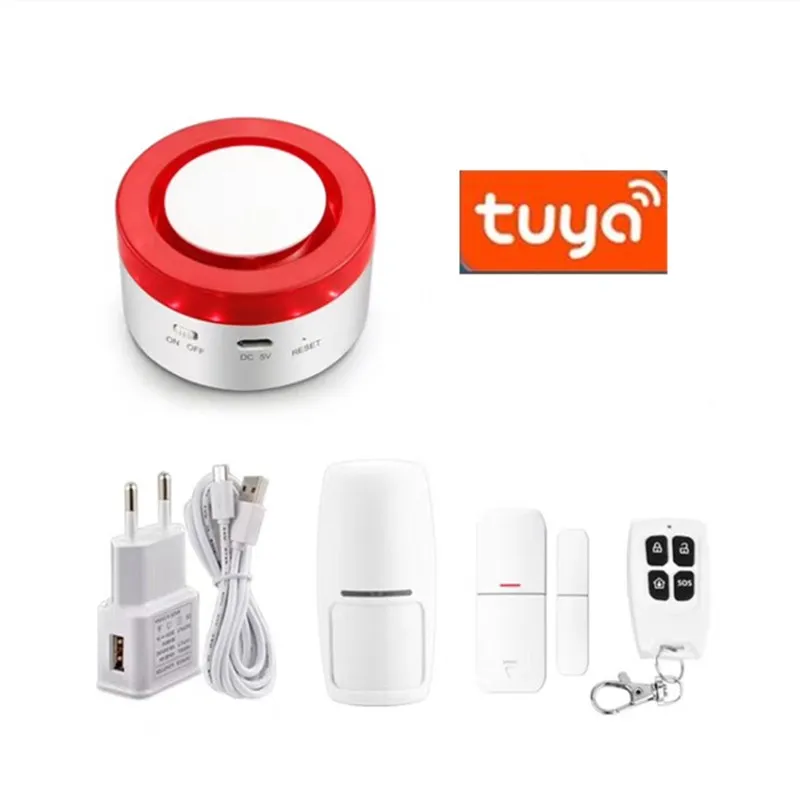 

HIMOJO Tuya Smart WiFi Home Security Alarm System Gateway und Strobe Sirene arbeit mit Alexa Google Home IFTTT Voice Control