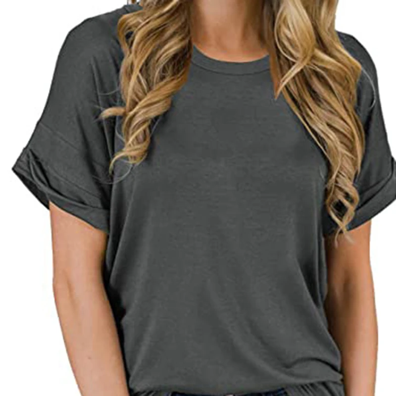 

Rummandy Women Blank white T shirt Women Crew-neck wholesale t-shirts, Customized colors