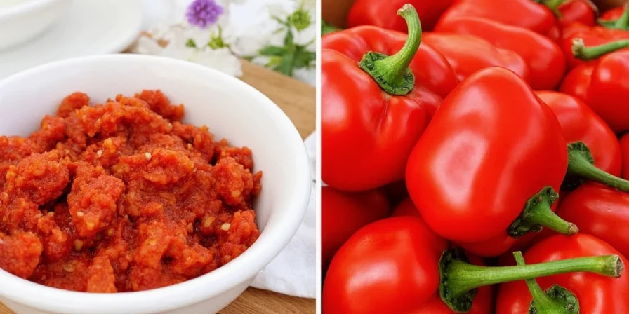 Red bell pepper relish infused oil in a mason jar