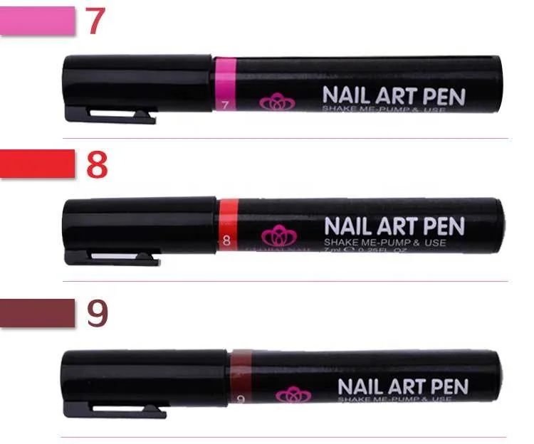 

Wholesale 16 colors nail oil pen with brush tip dotting wax nail gel oil polish pens, 16colors