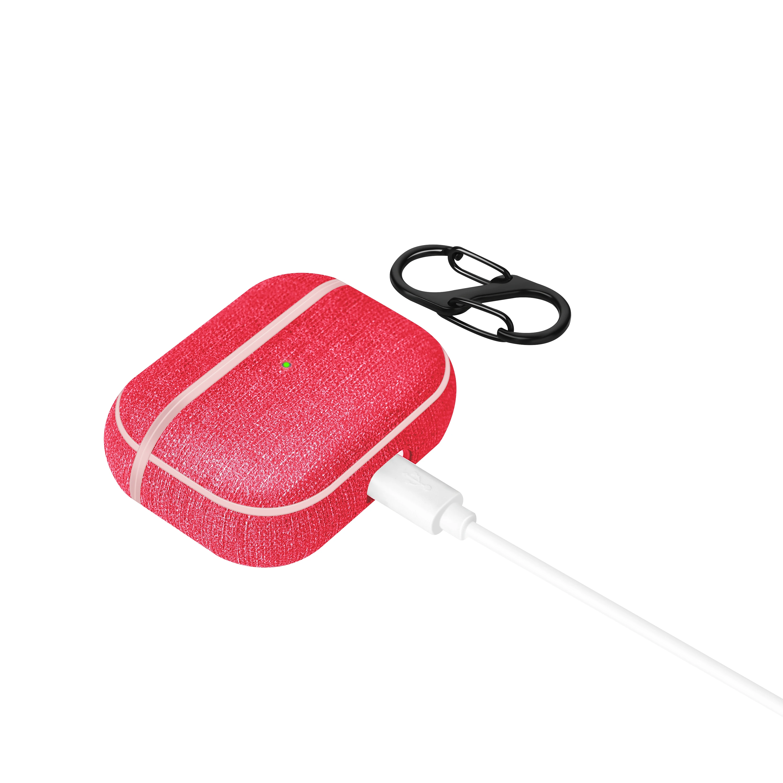 PC Protective airpod Wireless charging case with keychain For Apple Airpod Pro