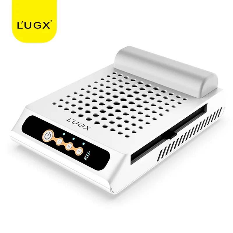 

L'UGX 70W strong suction 4 fans nail table dust collector vacuum cleaner for manicure, White