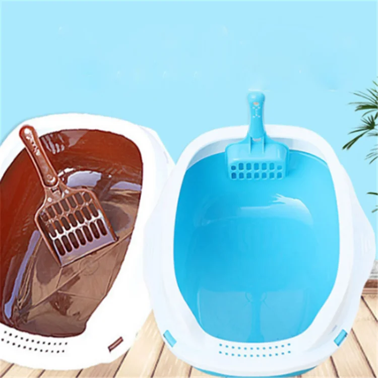 

2021 Best quality pet supplies cat bedpan anti splash cat toilet litter box plastic home cat sand box