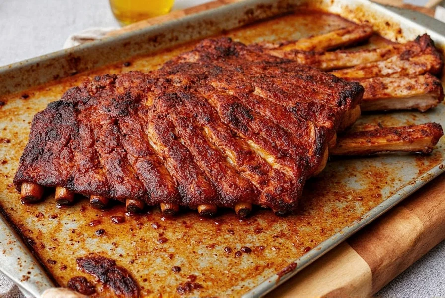 Family enjoying ribs at dinner table